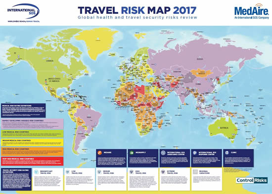 Download the MedAire Travel Risk Map 2017.