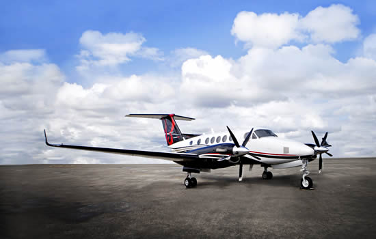King Air with BLR WhisperProp winglets. King Air with BLR WhisperProp winglets