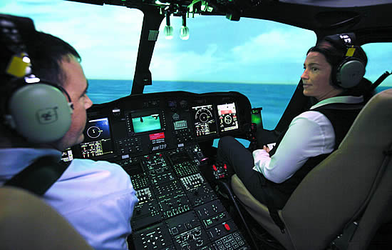 FlightSafety's Leonardo AW13 simulator.