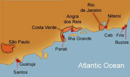 Flapper's most popular destinations are located along the São Paulo coastline.