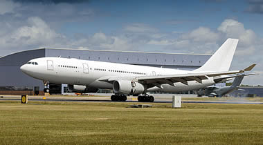 The A330 lands back at RAF Brize Norton on 5 June