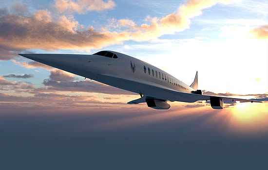 Rendering of supersonic commercial jet Overture, currently in development