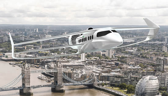 Artists impression of the Faradair BEHA over London.