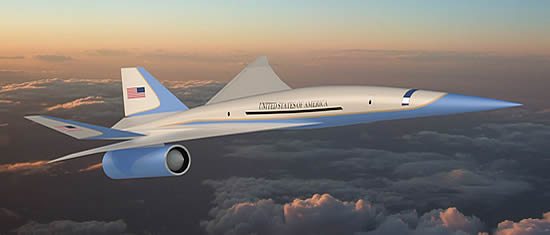 Artist concept of Exosonic’s low boom supersonic airliner converted into an executive transport aircraft.