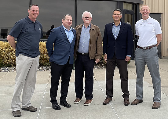 (L to R): Gene Luce, Director of Maintenance & Avionics, Kyle Schultz, VP of Operations, Jeff Ross, Chairman, Brian Corbett, Chief Executive Officer, and Mike Gerdes, President of Silverhawk Aviation.