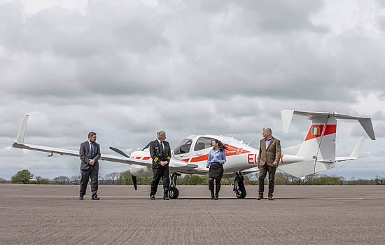 (L-R): Paul Daly, Weston Aviation, Sarah Kandrot, Head of Aerial Surveys with Green Rebel Group, pilot Gerry Humphreys, AFTA and Niall MacCarthy, Managing Director at Cork Airport | Photo: Clare Keogh.