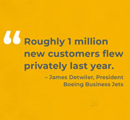 roughly one million new customers flew privately last year.