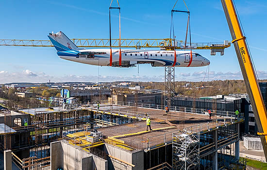 JET MS 'lands' an aircraft inside a building