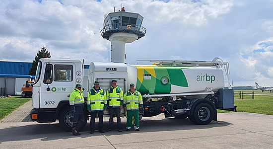 Air bp at Magdeburg City Airport (left), the 300th location to complete a fuelling using the technology.