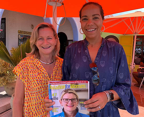 In related news, Minister de Weever met with Women in Aviation International’s Kelly Murphy (pictured left) to discuss plans to establish a WAI St. Maarten Chapter to encourage more girls and women to think about aviation careers and interests.