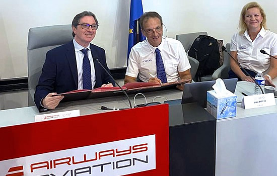Jean Botti, VoltAero’s CEO and Chief Technical Officer; and Capt. Mauro Calvano, the President of Airways Aviation.
