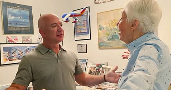Jeff Bezos asks 82-year-old Wally Funk to join the first human flight on July 20 as his honored guest.