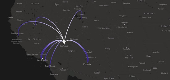 Top 10 business jet airport pairs Las Vegas McCarran International 1st – 4th July 2021