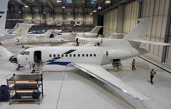 Falcon 900 at ExecuJet MRO Services Middle East, Dubai.