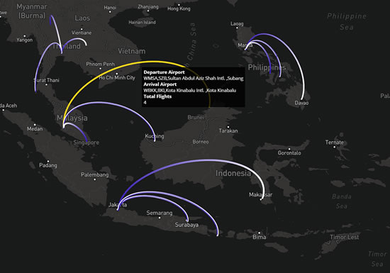 Business jet activity in South-East Asia in September 2021.