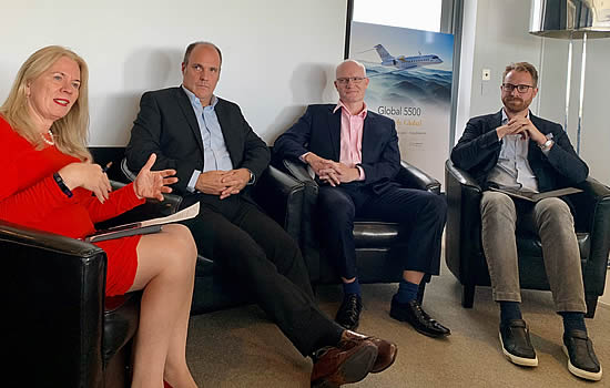 Gearup Media’s Liz Moscrop talks bizav business post Brexit / Covid with Alex Durand, Sandy Boyer and Jonathan Clough at the first BBGA Connects 2021 Event at London Oxford Airport
