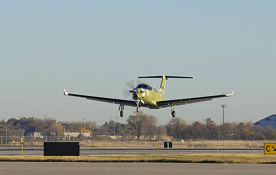 The Beechcraft Denali made its first flight from the Textron Aviation's west campus at Eisenhower International Airport in Wichita Tuesday morning.