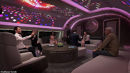 The plane can carry up to 12 passengers, but the studio can vary the design to accommodate up to 47 people.