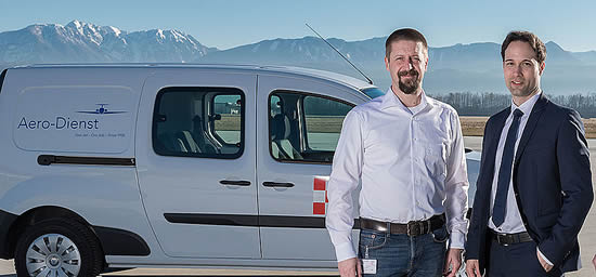 Christian Weigl (left), Manager Maintenance Line Stations Austria, and André Ebach, Head of Maintenance at Aero-Dienst.