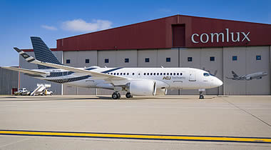 Comlux welcomes the first ever ACJ TwoTwenty for cabin completion