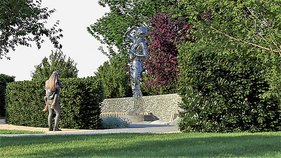 The garden will feature a sculpture of a young RAF pilot looking up at the sky, created by award-winning designer John Everiss.