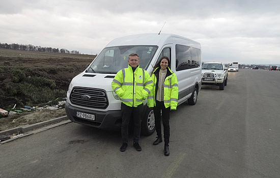 ACS team in Poland with minibus.