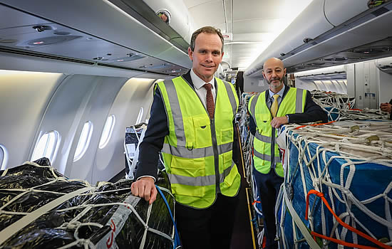 Regional & City Airports Ltd’s Chief Executive Andrew Bell (foreground) and Bournemouth Airport Managing Director Steve Gill.