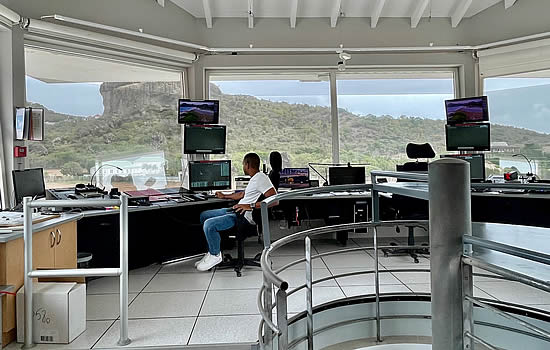 Gustav III Airport St Barth’s control tower.