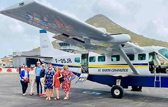 CARIBAVIA participants enjoyed a privately chartered 8-minute St. Barth Commuter flight from Grand Case Airport (SFG) to SBH.