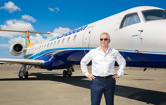 CEO Trevor Sadler with InterCaribbean Embraer ERJ 145 | Source: InterCaribbean