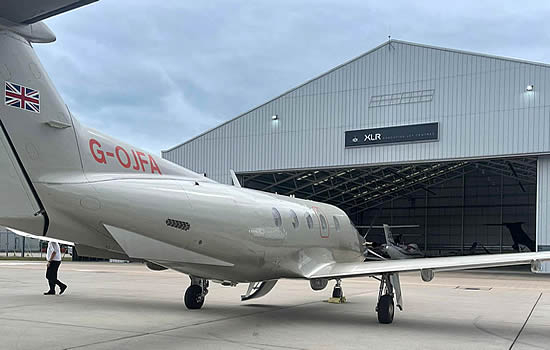 Jetfly PC-12 at XLR Executive Jet Centre, Birmingham.