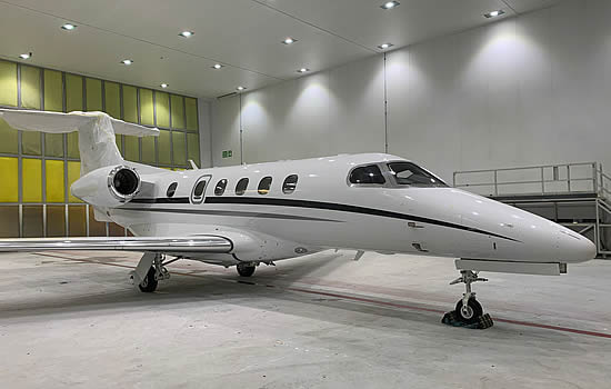 Burrows Aerospace Catreus Phenom 300 at Aerocare Chester facility.