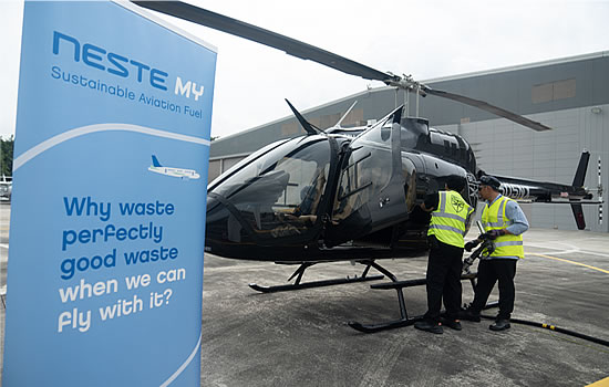 Southeast Asia's first helicopter flight using SAF takes off from Seletar Airport Southeast Asia's first helicopter flight using SAF takes off from Seletar Airport