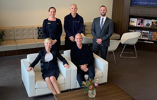 ExecuJet team (standing): Penelope Andricopoulos, Troy Walter and Matthew Guy (seated): Cheryl Leighton and David Thorogood.