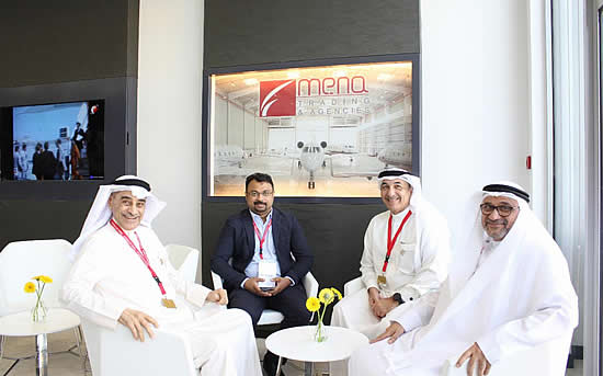 (L to R): Omar Mattar, MENA Aerospace Board Member; Anil Kumar, MENA Aerospace General Manager & CFO, Dr. Mohammed Juman, MENA Aerospace Managing Director and Khalid Hamza, MENA Aerospace Accountable Manager.