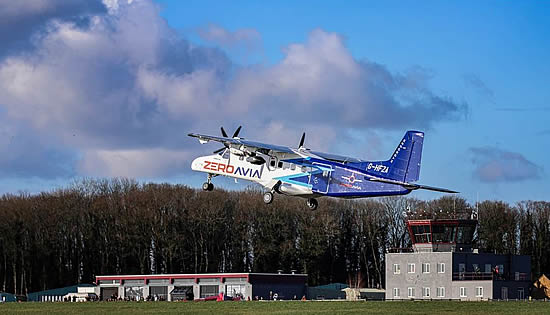 19-seat Dornier 228 twin-engine aircraft takes to the sky in testbed configuration for first flight as part of the HyFlyer II project