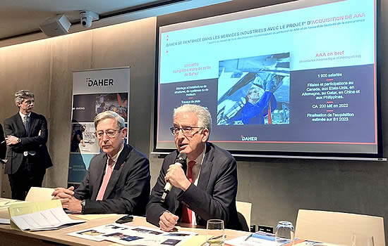 Daher CEO Didier Kayat (right) and Patrick Daher, Chairman - Board of Directors, during the company’s press conference on Tuesday, February 7th in Paris.