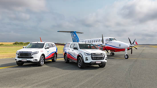 Isuzu D-MAX & MU-X with RFDS Beechcraft King Air B360.