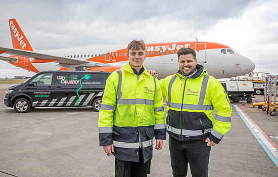 Stefan Murphy and Nick Danner - airside at Bristol Airport