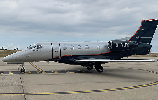 SaxonAir's new Embraer Phenom 300 lives at London Oxford Airport