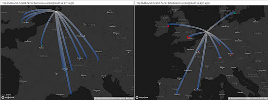 Business jets vs Scheduled airlines, Amsterdam Schiphol airport Q1 2023.