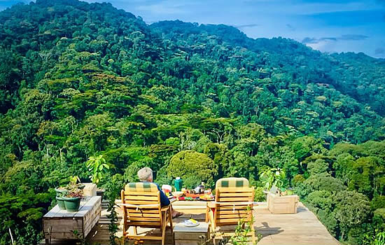 The gorgeous views of Bwindi Impenetrable Forest from Ihamba Residence in Ruhija Sector