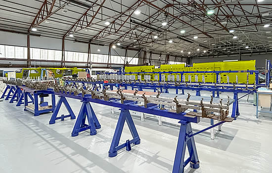 New manufacturing jigs are in place at Britten-Norman's Bembridge facility in preparation for production output increase. Photo: Britten-Norman 