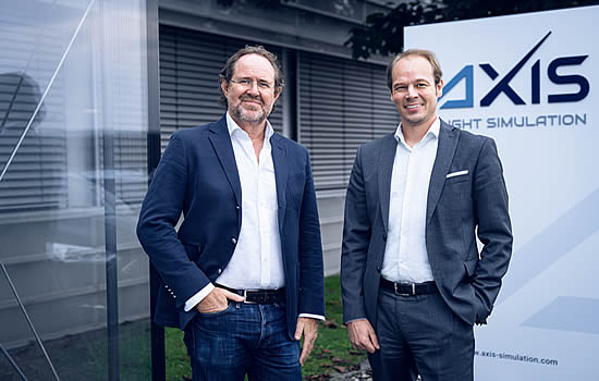Niall Olver, executive chairman of AXIS Flight Simulation and Christian Theuermann, member of the executive board at AXIS Flight Simulation.