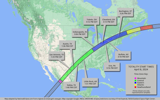 April 8th Solar Eclipse Path.
