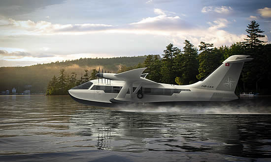 Rendering of JEKTA PHA-ZE 100 exemplifies next generation amphibious aviation.