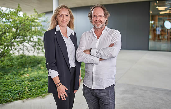 Axis Executive Chairman Niall Olver, with Kerstin Mumenthaler, Accountable Manager, Director Switzerland.