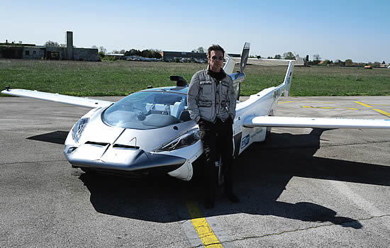 Godfather of electronic music and innovator Jean-Michel Jarre becomes world’s first passenger to take off in KleinVision's flying AirCar.