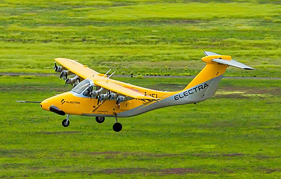 Ongoing flight testing of Electra’s 2-seat eSTOL technology demonstrator aircraft showcases its capability to operate as a contested logistics platform with ground rolls as short as 150 feet. Electra's production aircraft will carry 9 passengers or 2,500 pounds of cargo up to 500 miles | Photo: Electra.