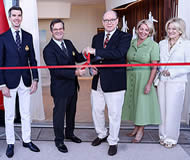 Bombardier's Aviator Lounge was officially inaugurated by H.S.H. Prince Albert II of Monaco and Pierre Beaudoin, Chairman of the Board, Bombardier. They were joined by (L to R) Emmanuel Bornand, Vice President, International Sales, Bombardier, Hélène Robitaille, Mr. Beaudoin's wife, and Dr. Diane Vachon, Honorary Consul General of Monaco in Montréal and Ottawa, Permanent Representative at ICAO and President of the Prince Albert II of Monaco Foundation (Canada).